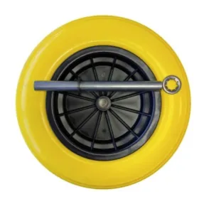 IMPORTACION 3.50 -8  CONJUNTO LLANTA PLÁSTICO  MACIZO CARRETILLO (INCLUYE EJE UNIVERSAL 20MM)