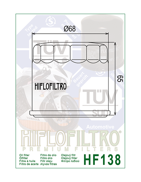 Hiflofiltro HF138 Motorrad Ölfilter Schwarz – Suzuki Aprilia Kawasaki reifen