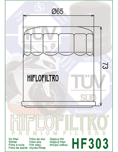 Hiflofiltro HF303 Motorrad Ölfilter Schwarz – Honda Kawasaki Yamaha reifen