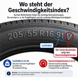 Darstellung einer Reifenflanke mit der Kennzeichnung
