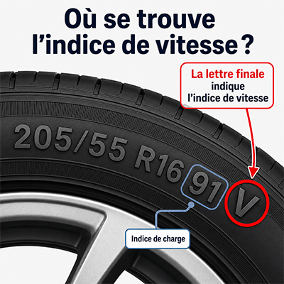 Où trouver l’indice de vitesse d’un pneu