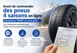 Avant de commander des pneus 4 saisons en ligne : dimensions, 3PMSF et carte grise