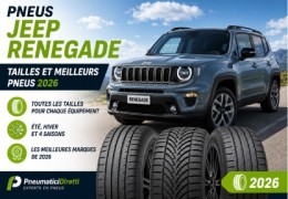 Pneus Jeep Renegade : dimensions et meilleurs pneus 2026