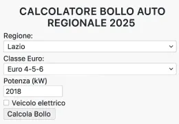 Calcolo bollo auto 2025: scopri quanto paghi con il nostro simulatore gratuito