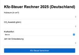 Kfz-Steuer 2025 berechnen: So findest du heraus, wie viel du zahlst