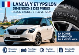 Lancia Y et Ypsilon : dimensions des pneus selon l’année et la version