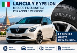 Lancia Y e Ypsilon: misure pneumatici per anno e versione